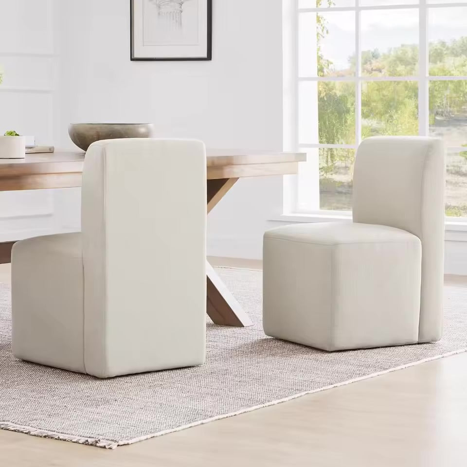 Maddox Upholstered Linen Dining Chair Set of 2