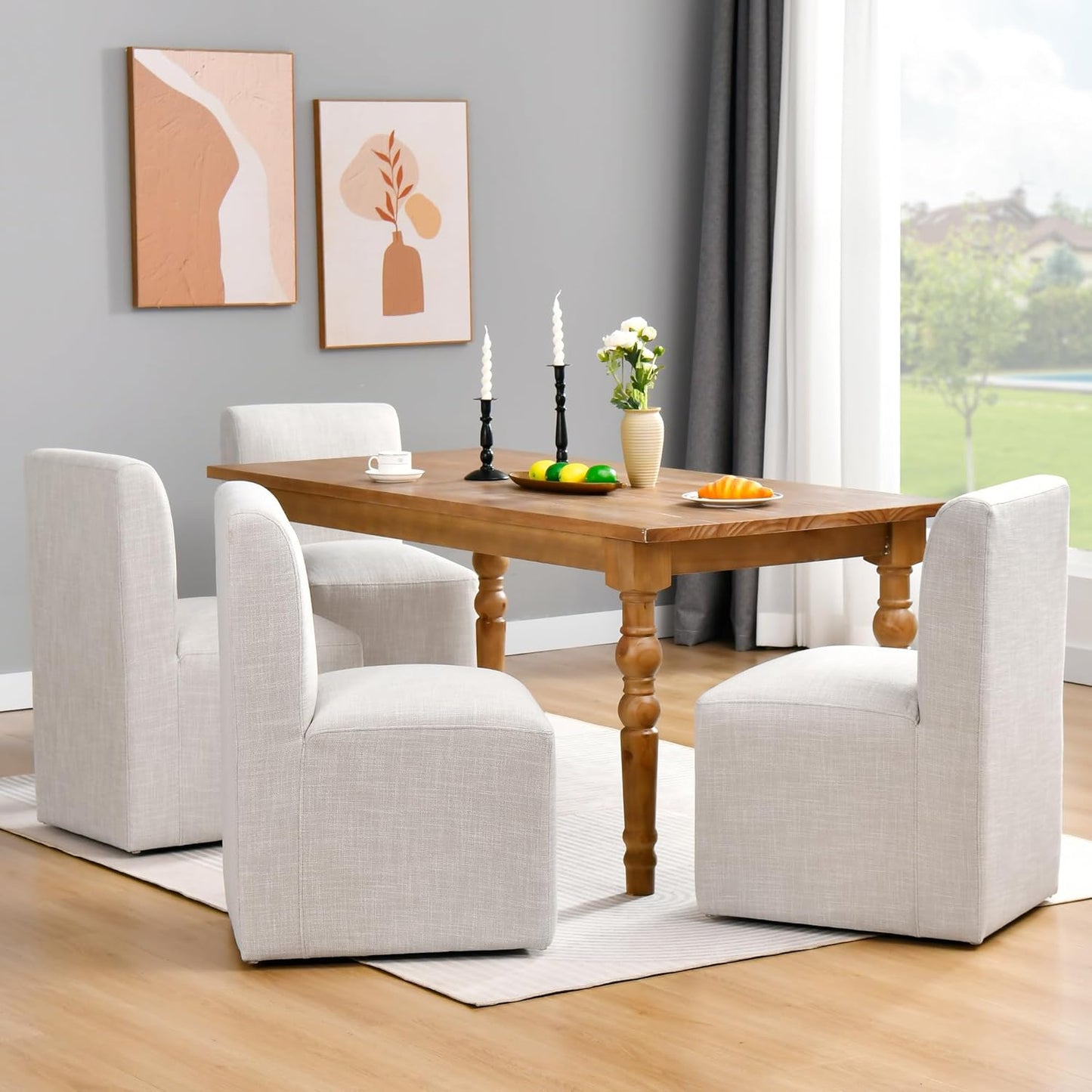 Maddox Upholstered Linen Dining Chair Set of 2