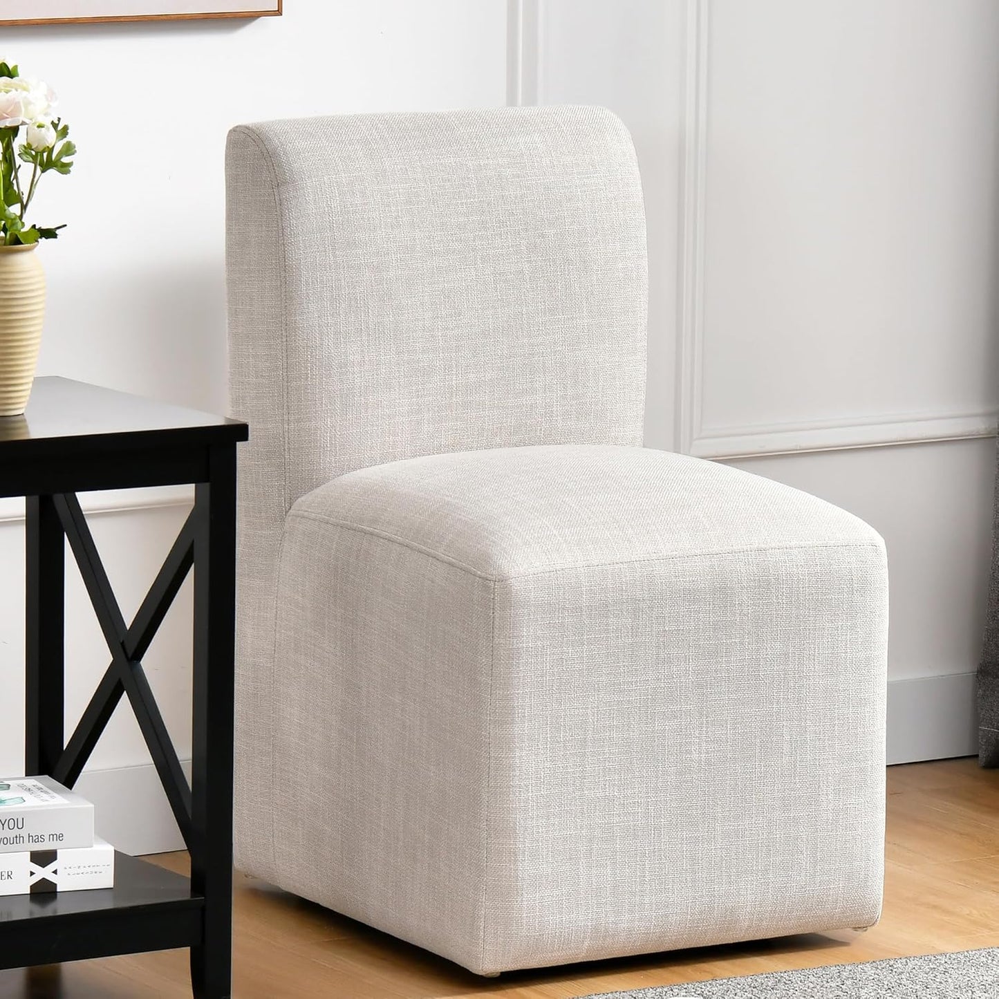 Maddox Upholstered Linen Dining Chair Set of 2