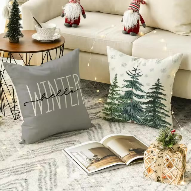 Hello Winter Linen Pillow Cover Collection