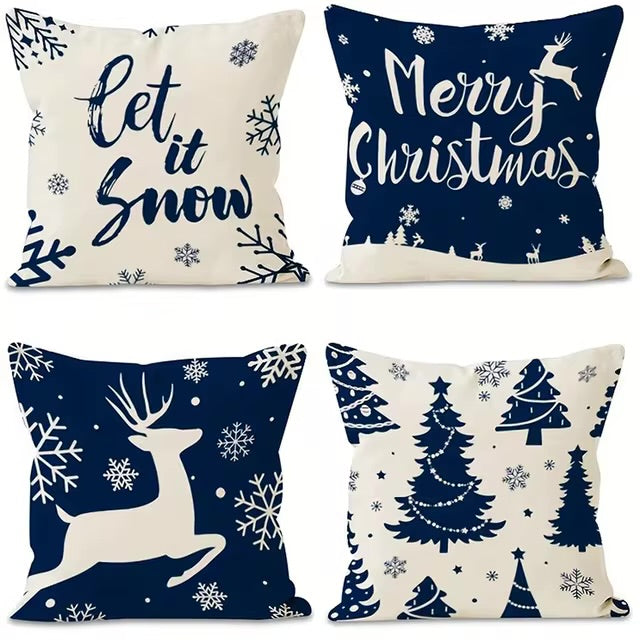 Navy Winter Pillow Cover Collection