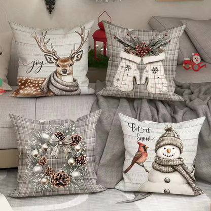 Plaid & Rustic Christmas Pillow Cover Collection