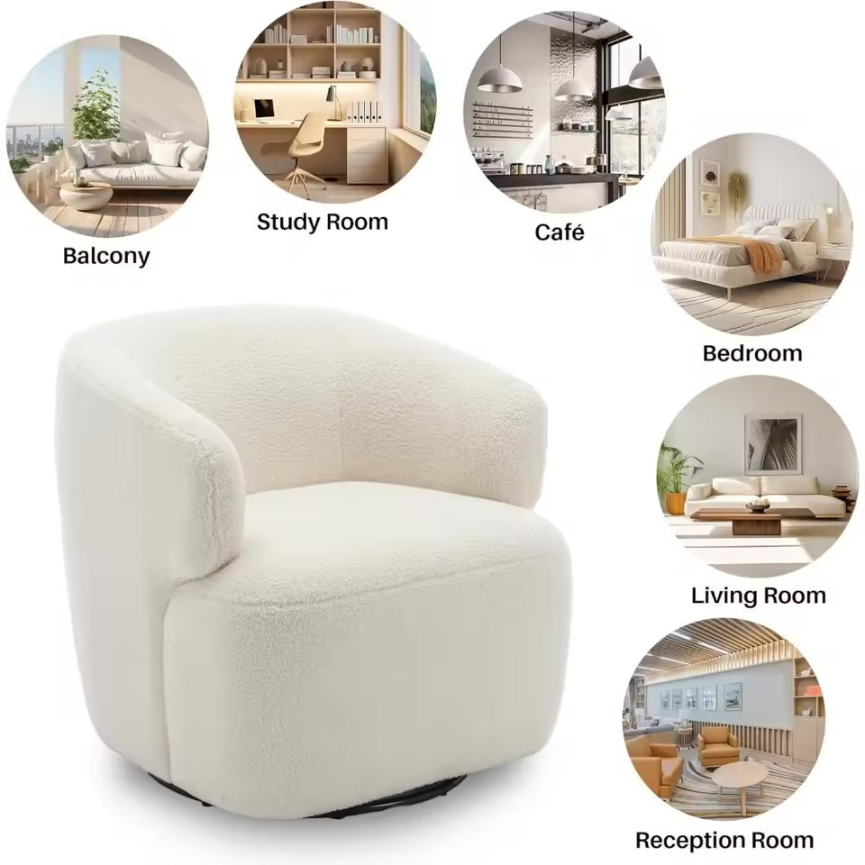 Sadie Sherpa Swivel Accent Chair