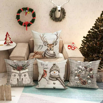 Plaid & Rustic Christmas Pillow Cover Collection