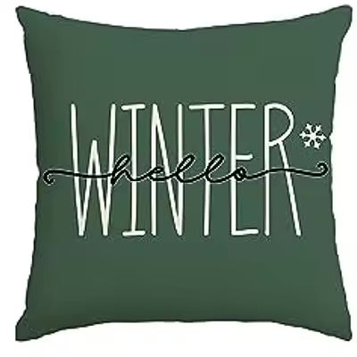 Hello Winter Green Pillow Cover Collection