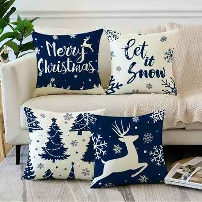 Navy Winter Pillow Cover Collection