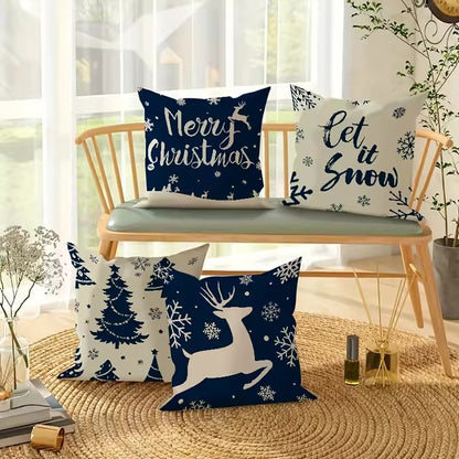 Navy Winter Pillow Cover Collection