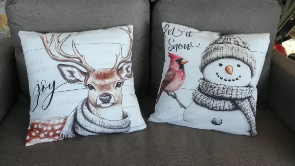 Plaid & Rustic Christmas Pillow Cover Collection