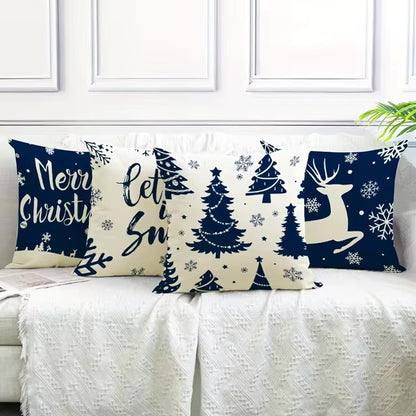 Navy Winter Pillow Cover Collection