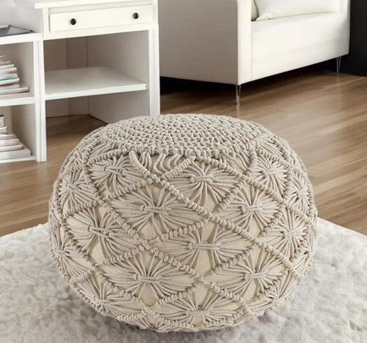 Selena Handcrafted Macrame Pouf