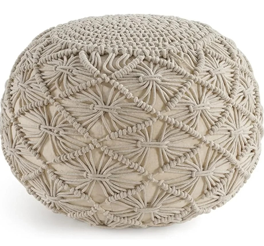 Selena Handcrafted Macrame Pouf