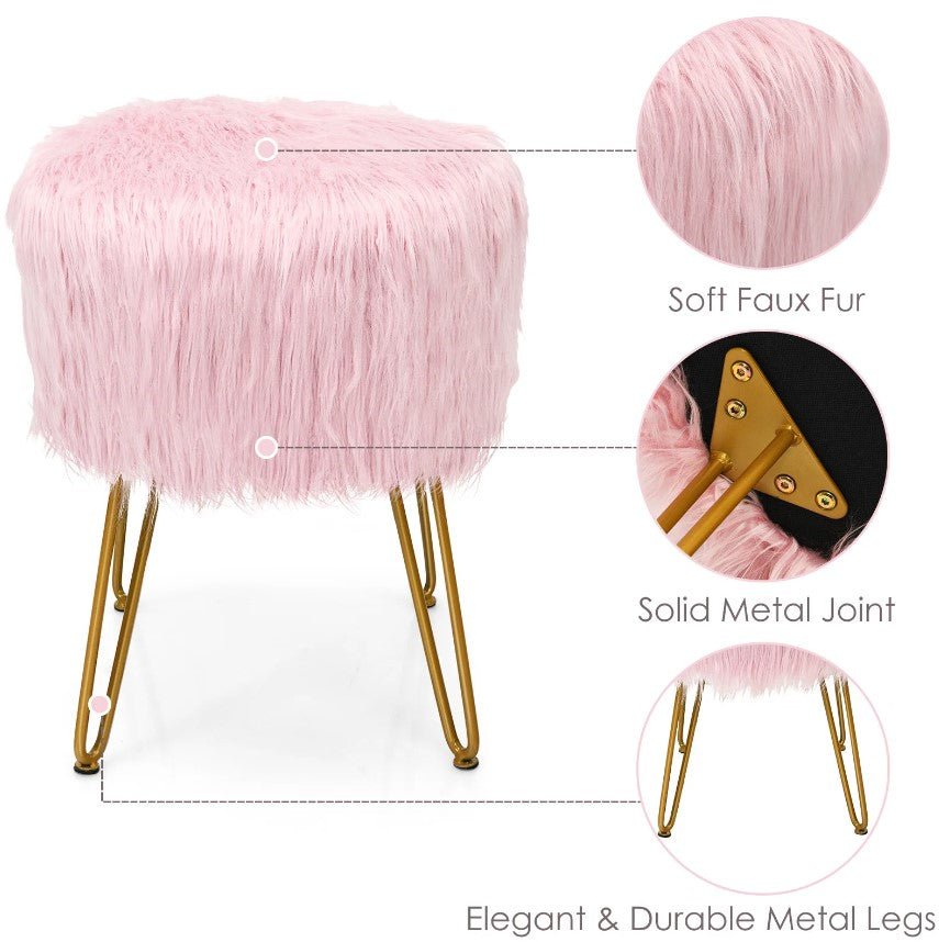 Lola Faux Fur Stool