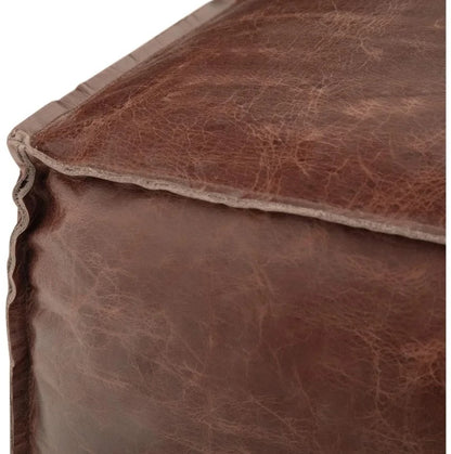 Austin Buffalo Leather Pouf