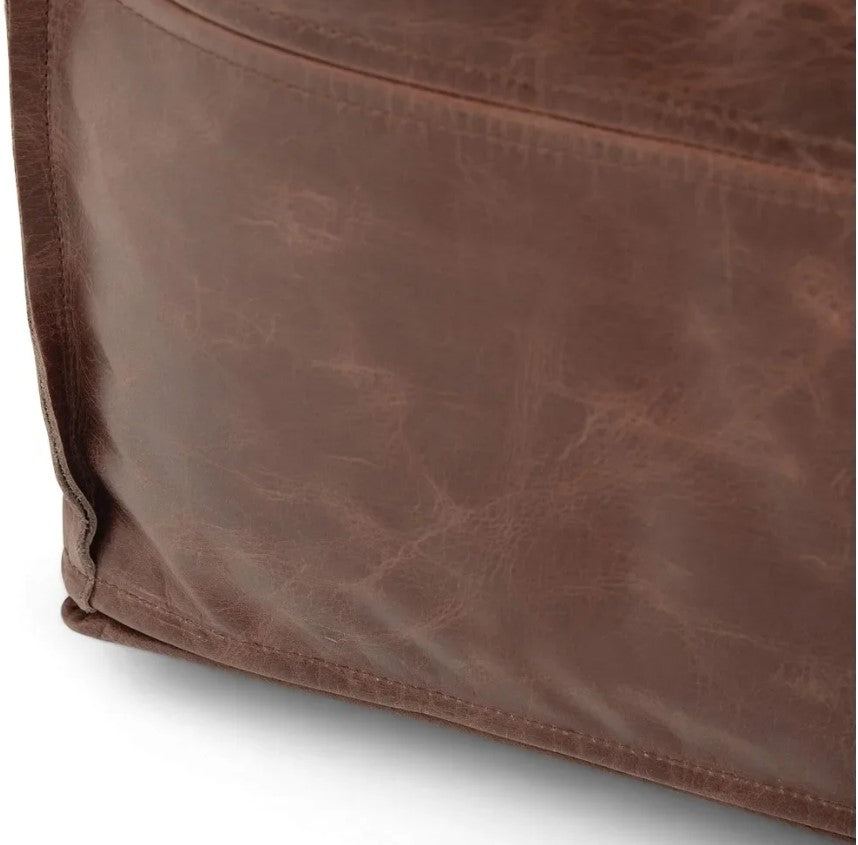 Austin Buffalo Leather Pouf