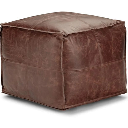 Austin Buffalo Leather Pouf