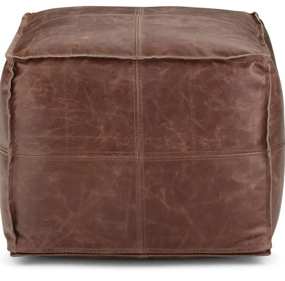 Austin Buffalo Leather Pouf