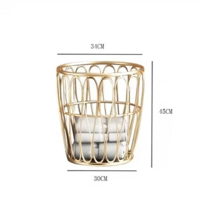 Nevaeh Brushed Gold Decor Basket