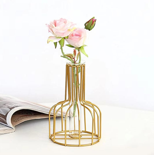 Azalea Gold Metal Vase