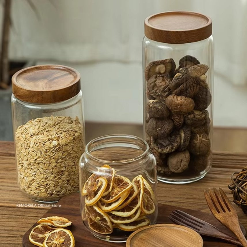 Amari Wood Lid Containers