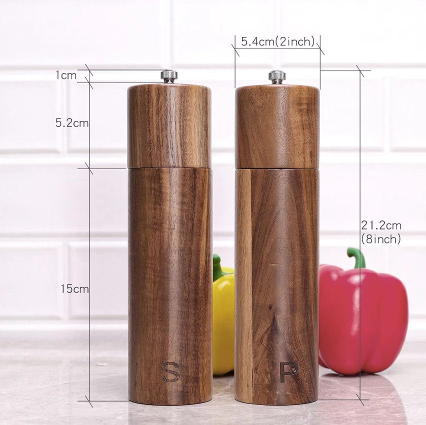 Acacia Wood Salt & Pepper Grinders