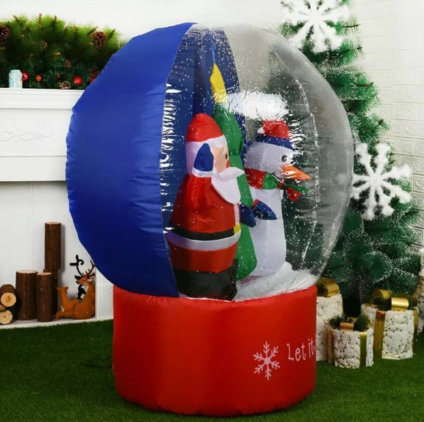 Inflatable Snow Globe Frosty and Santa