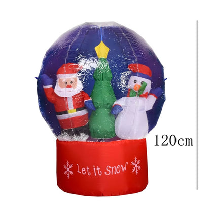 Inflatable Snow Globe Frosty and Santa