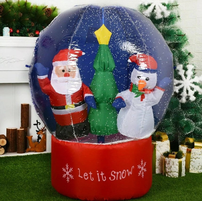 Inflatable Snow Globe Frosty and Santa