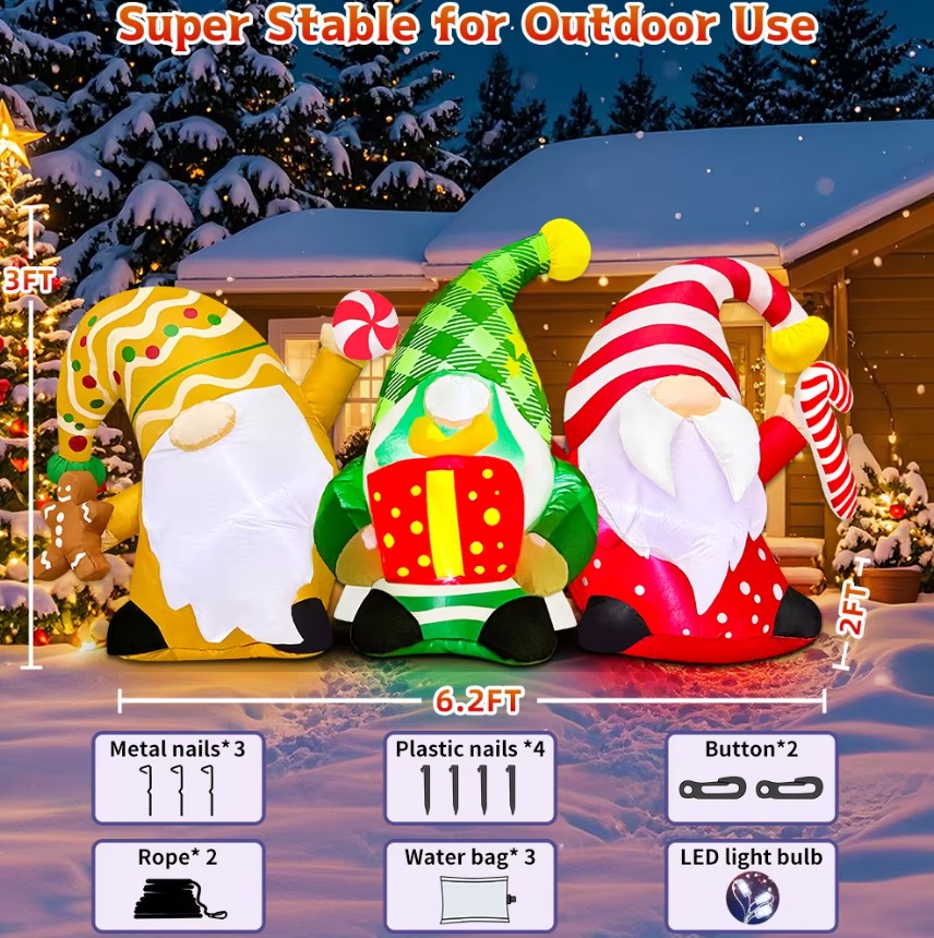 Inflatable Festive Gnomes