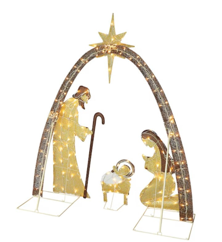 Elegant Lighted Nativity Scene